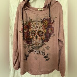 New Mexico embellished skull sweater hoodie.